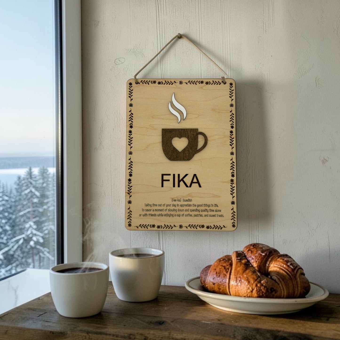 FIKA With Border Wooden Artwork - Wholesale