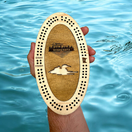 Custom State Wildlife Mini Maple Cribbage Board