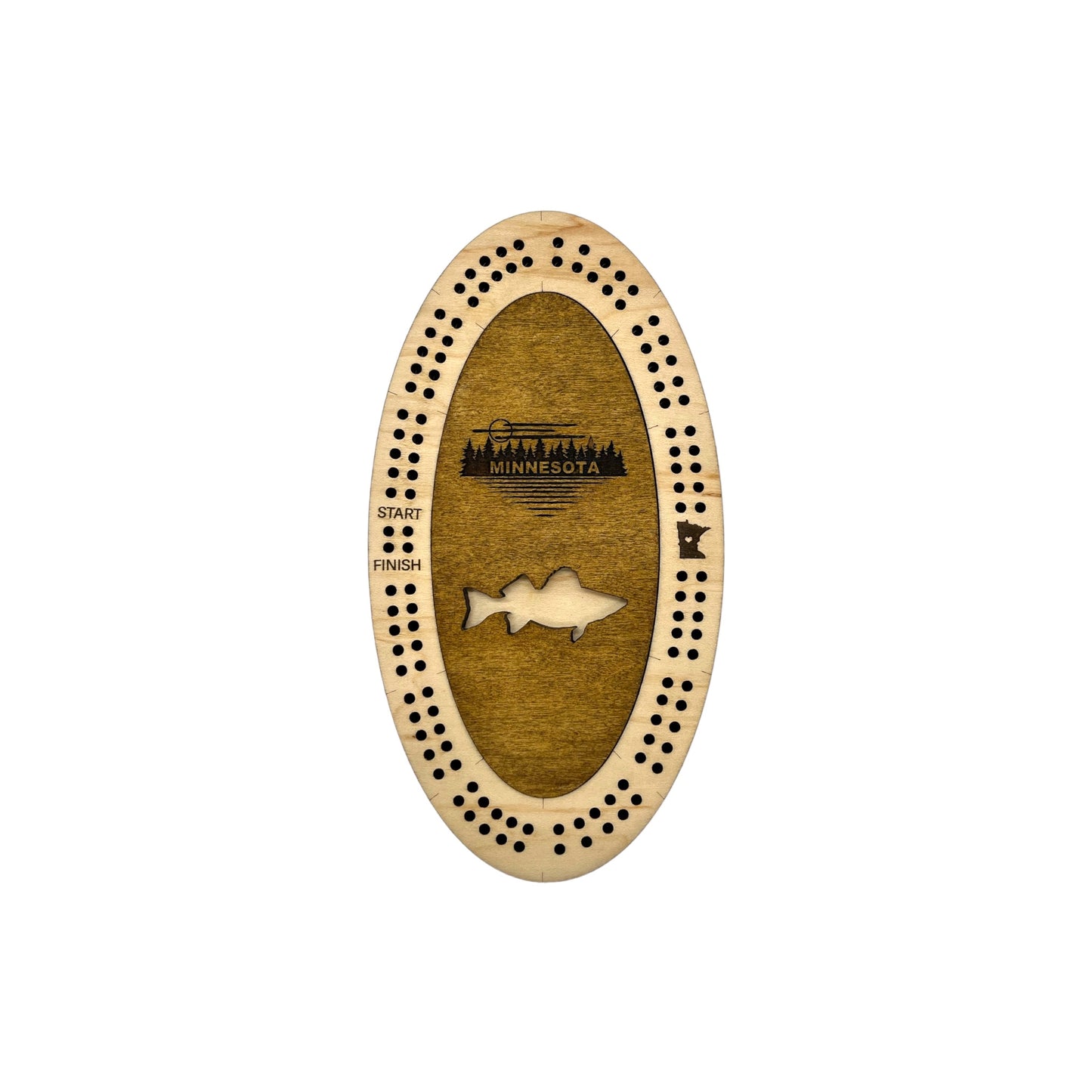 Custom State Wildlife Mini Maple Cribbage Board