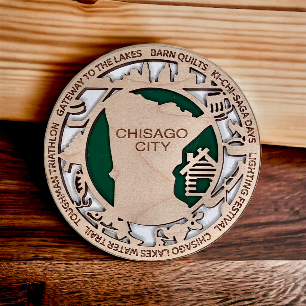 Personalized City & Town Magnet – Custom Maple Wood State & Local Events Magnet