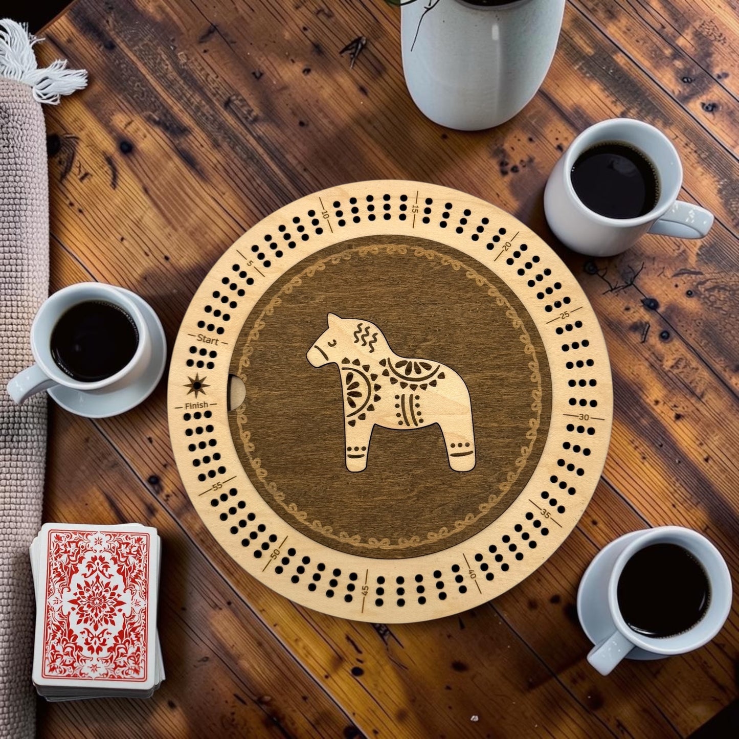 Dala Horse Cribbage Board - Wholesale