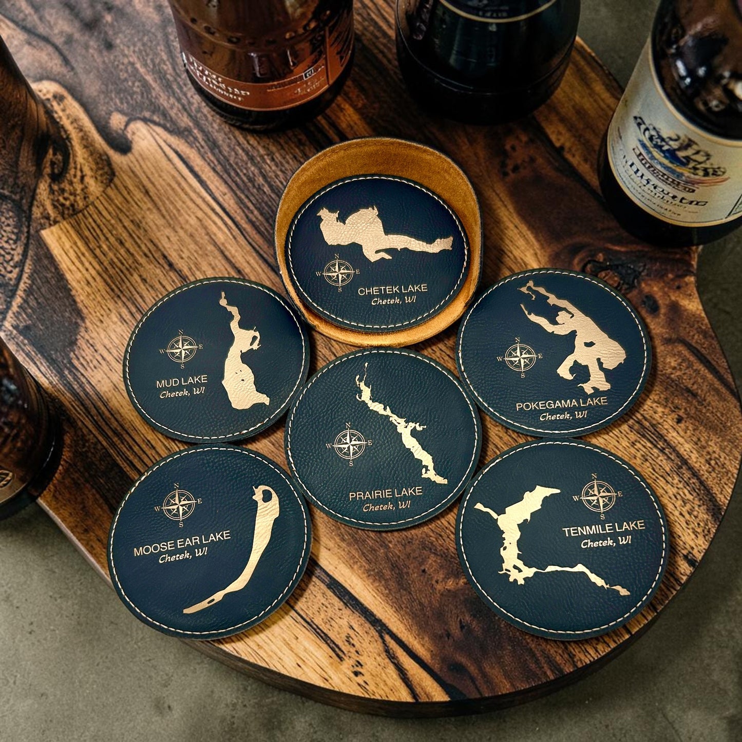 Lake Coasters (Faux Leather)