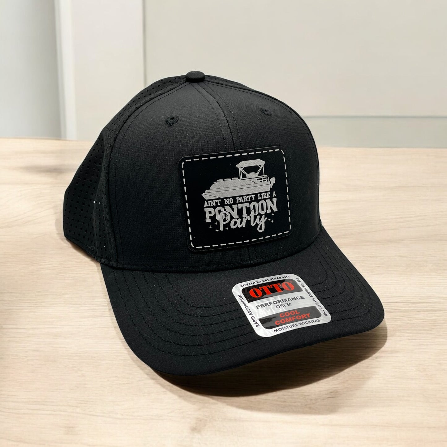 Engraved Leather Patch Baseball Hat