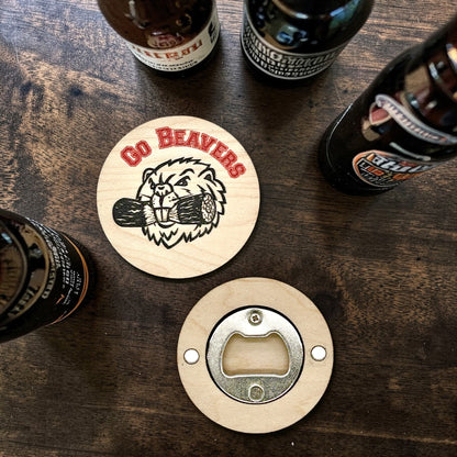 Custom Maple Bottle Opener Magnets