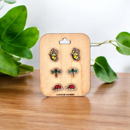 Stud Earrings (3 Pair)