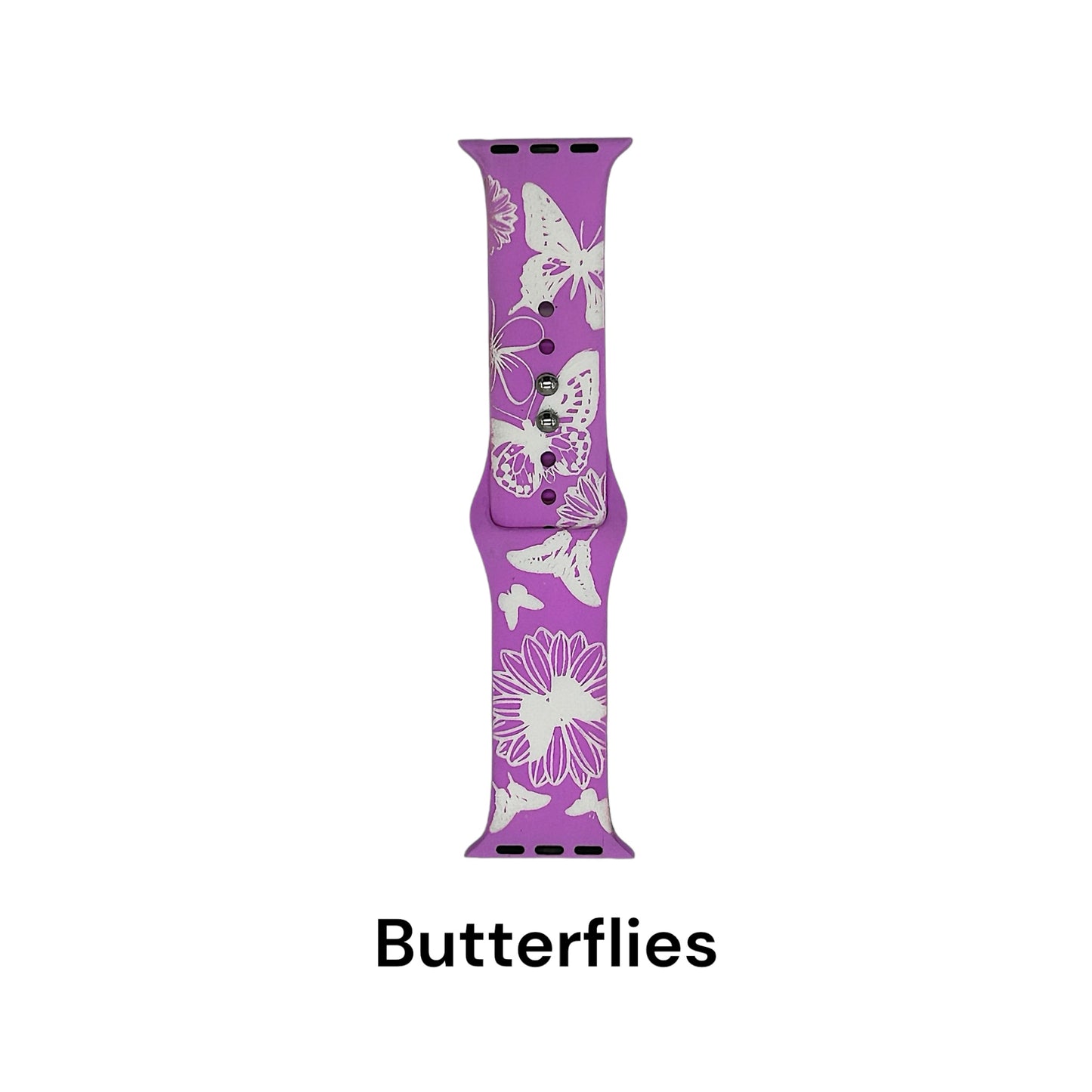 Two Tone Engraved Silicone Watch Bands