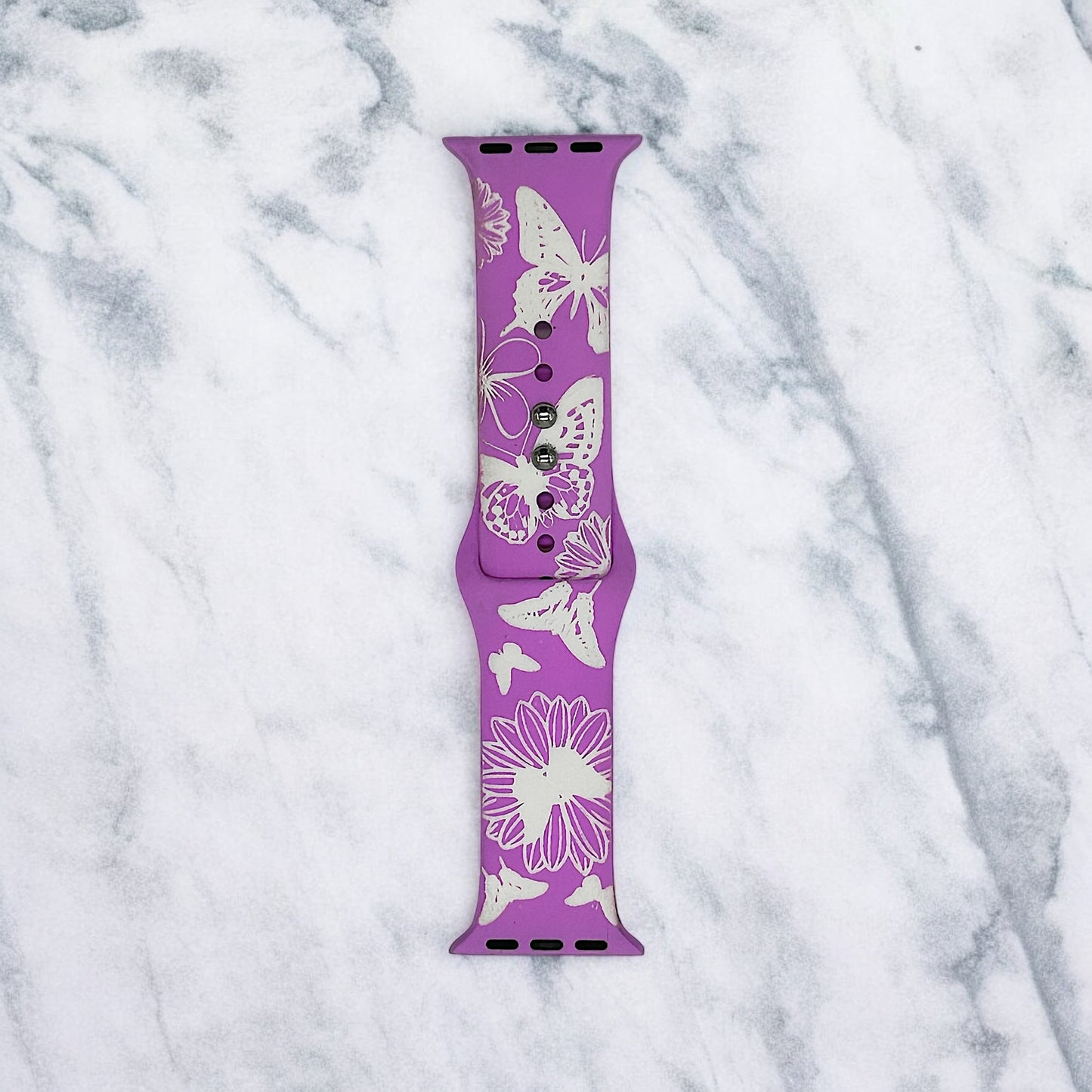 Two Tone Engraved Silicone Watch Bands