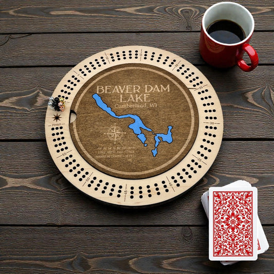 Lake Round Cribbage Boards (Wholesale)