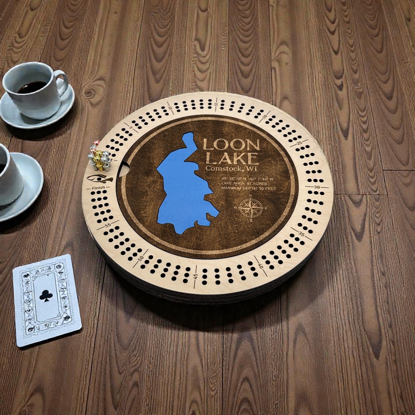 Lake Round Cribbage Boards