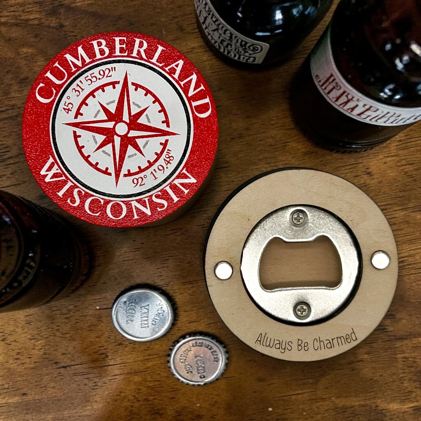 Custom Maple Bottle Opener Magnets