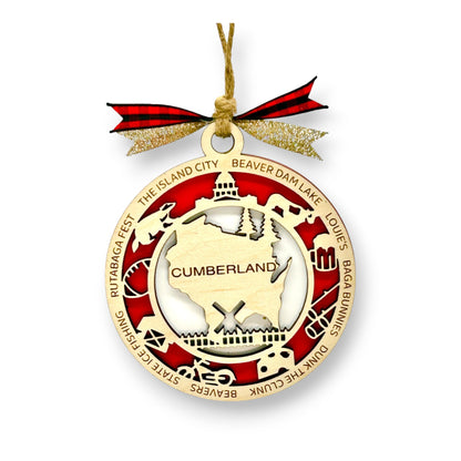 Custom City & Town Double-Layer Ornament | Personalized City, State