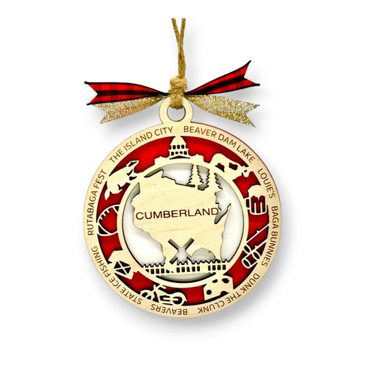 Custom City & Town Double-Layer Ornament | Personalized City, State