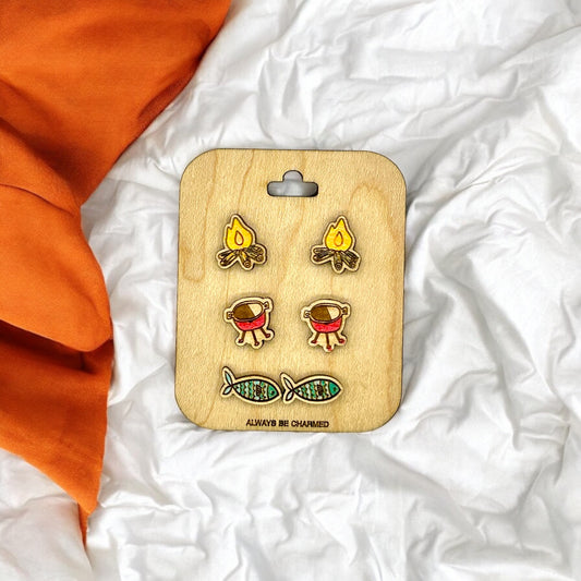 Stud Earrings (3 Pair)
