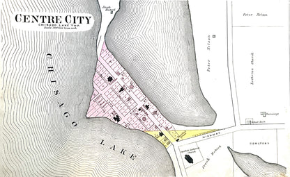 Historical Map Art - Towns in Chisago County MN