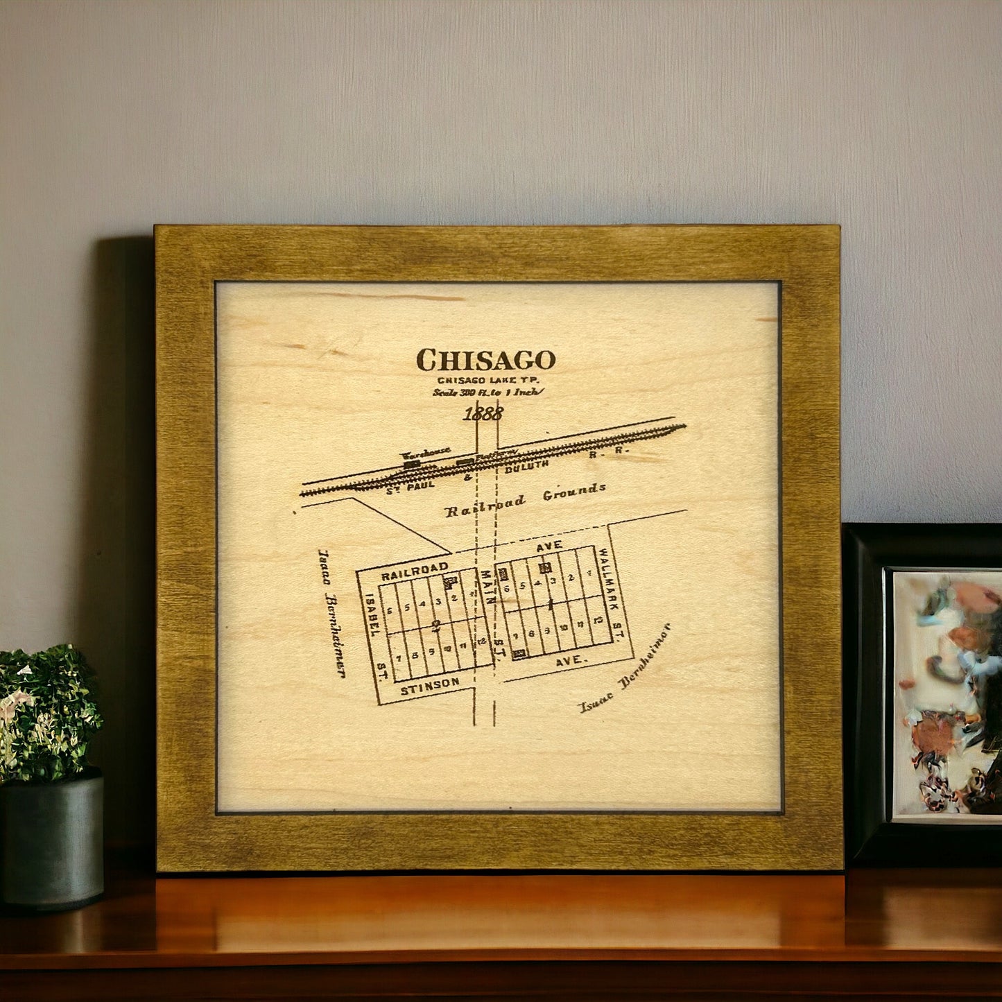 Historical Map Art - Towns in Chisago County MN