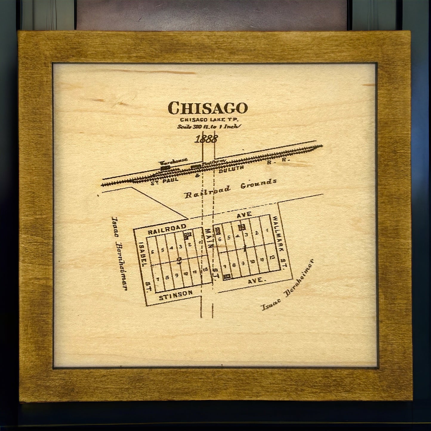 Historical Map Art - Towns in Chisago County MN