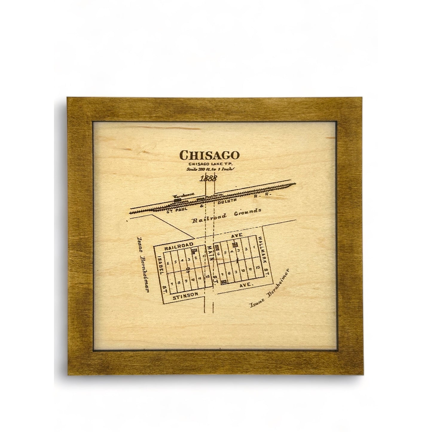 Historical Map Art - Towns in Chisago County MN