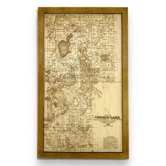 Historical Map Art - Towns in Chisago County MN