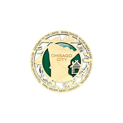 Personalized City & Town Magnet – Custom Maple Wood State & Local Events Magnet