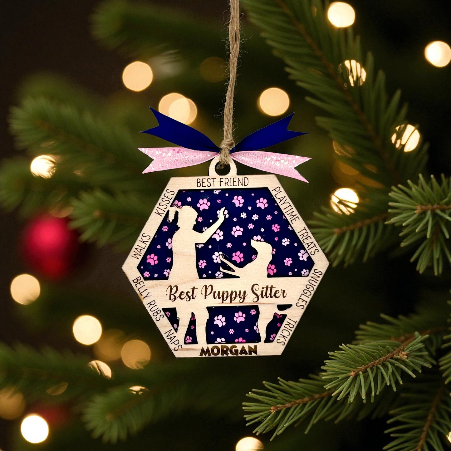 Puppy/Dog Sitter Ornament (Personalized)