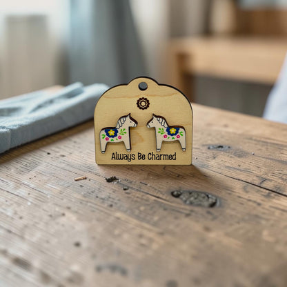 Dala Horse Stud Earrings (1 Pair)