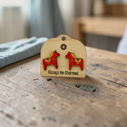 Dala Horse Stud Earrings (1 Pair)