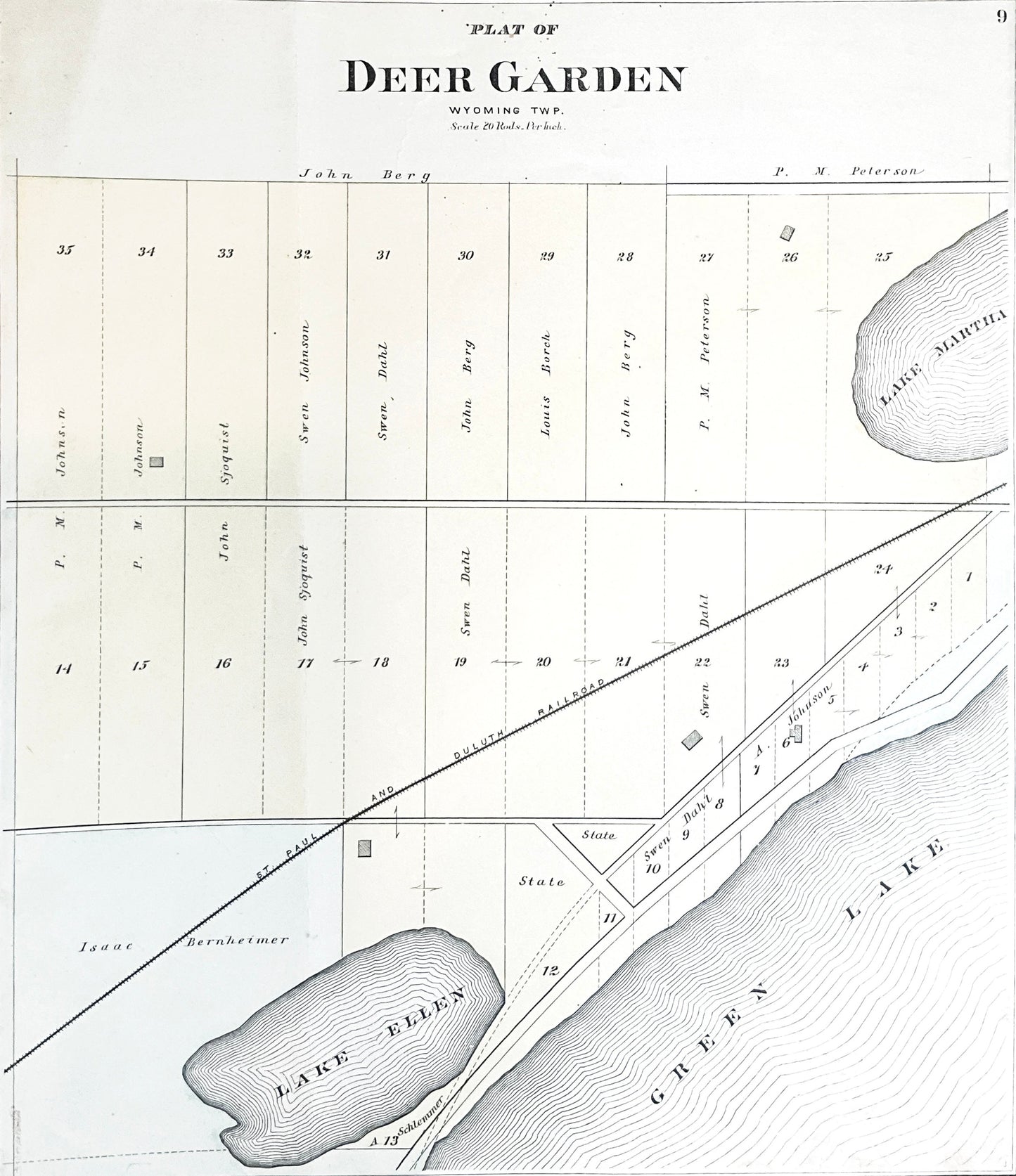 Historical Map Art - Towns in Chisago County MN