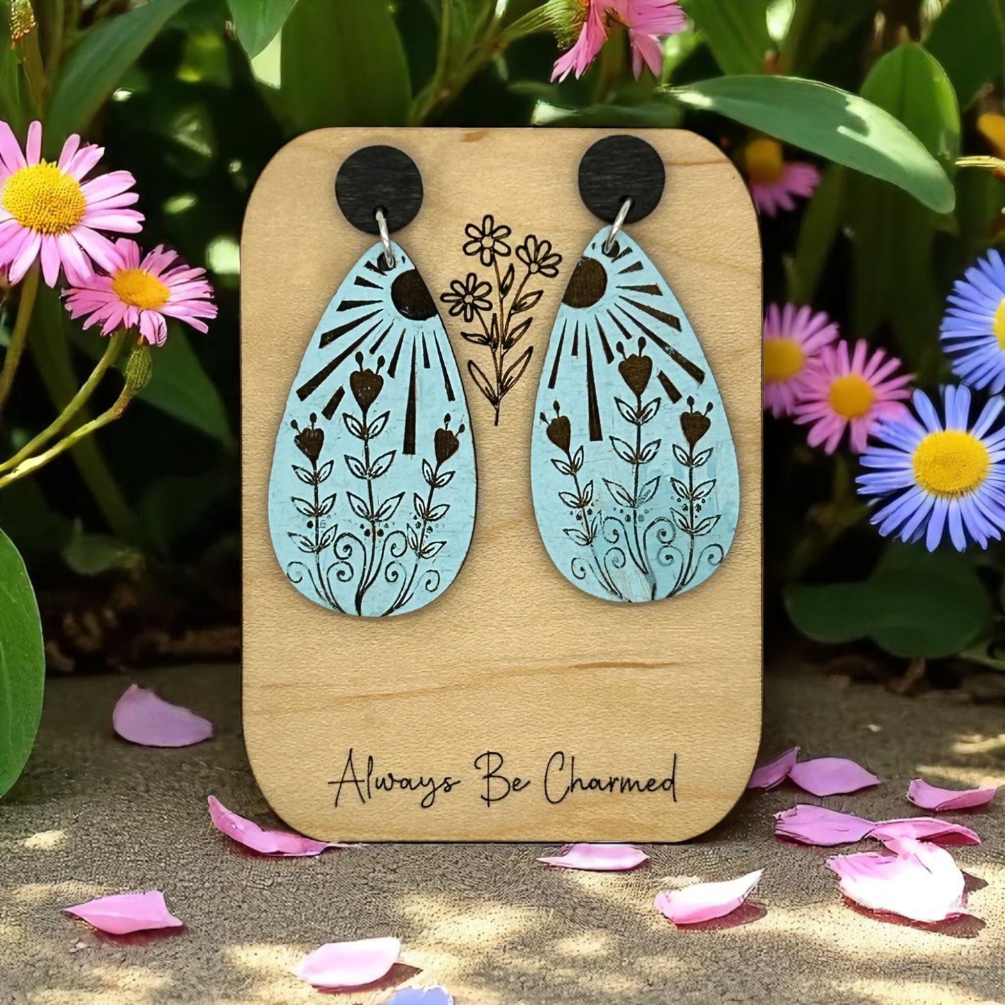 Sun and Flower Earrings