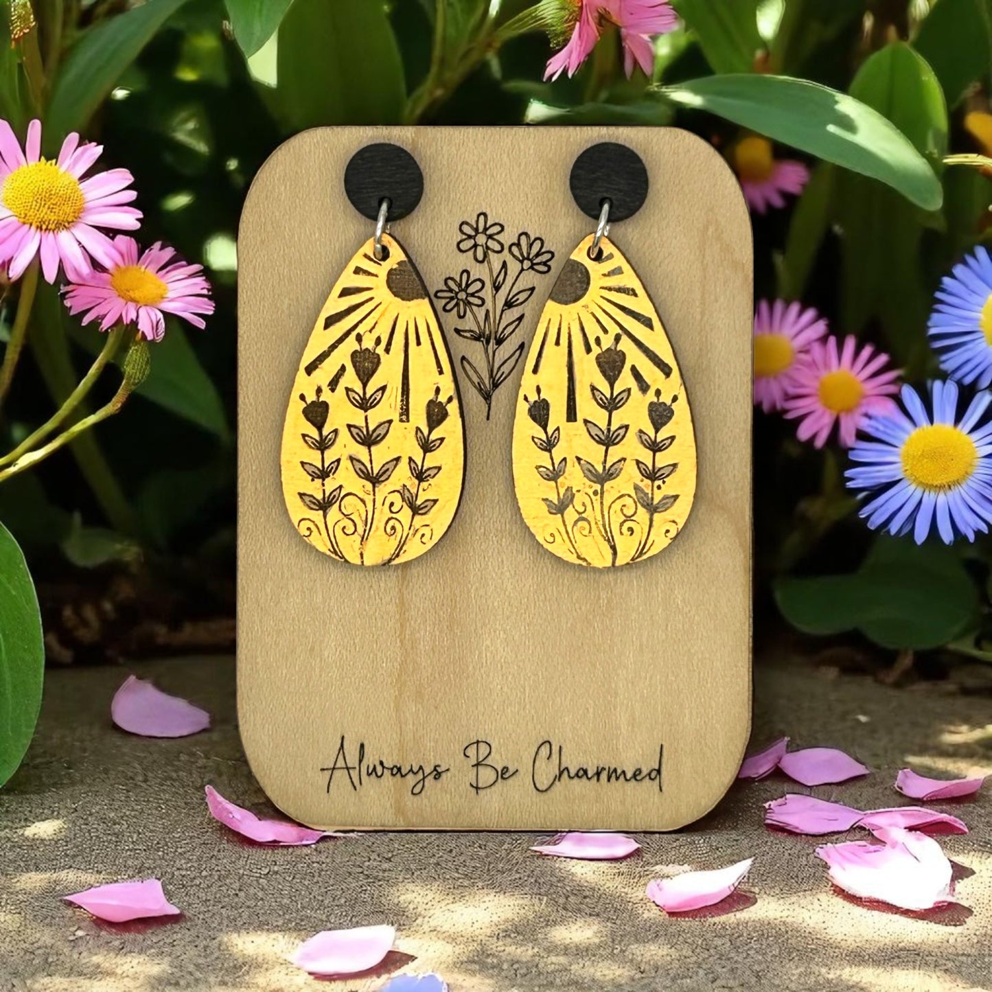 Sun and Flower Earrings