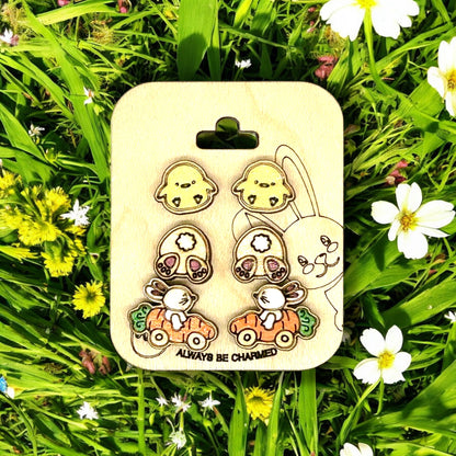 Stud Earrings (3 Pair)
