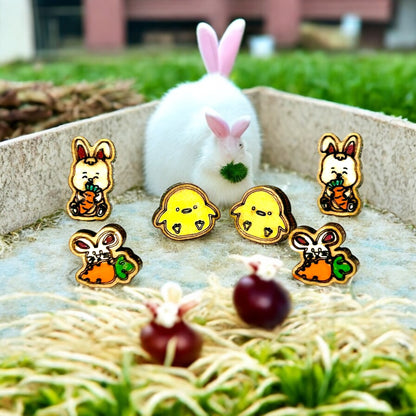 Stud Earrings (3 Pair)