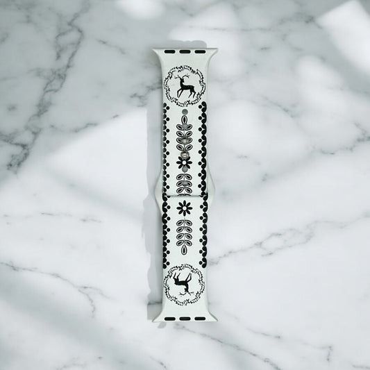 Two Tone Engraved Silicone Watch Bands