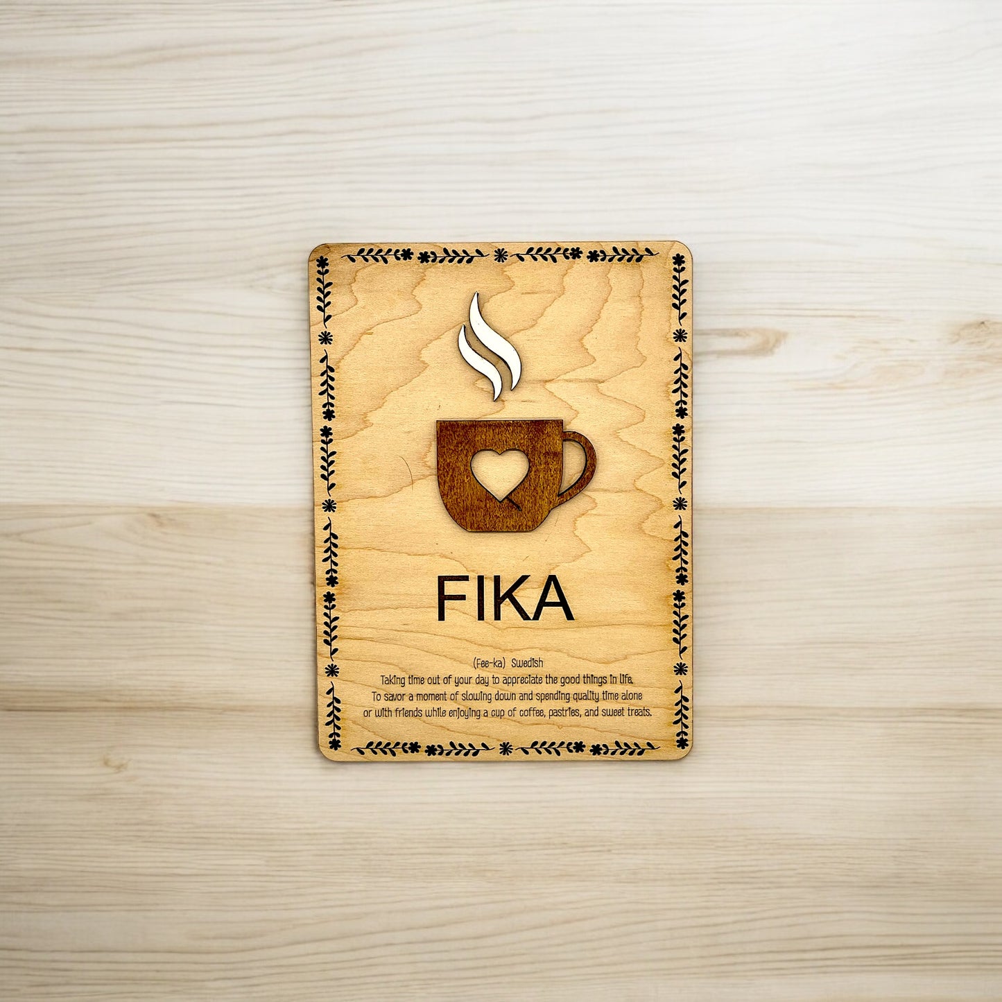 FIKA With Border Wooden Artwork - Wholesale