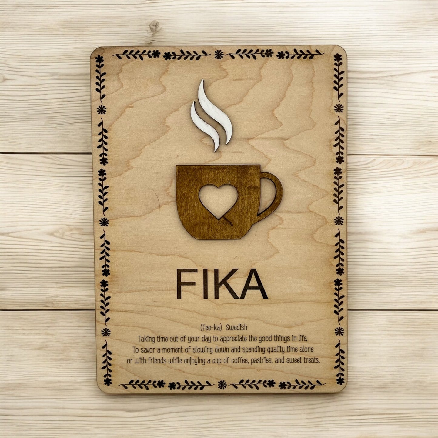 FIKA With Border Wooden Artwork - Wholesale