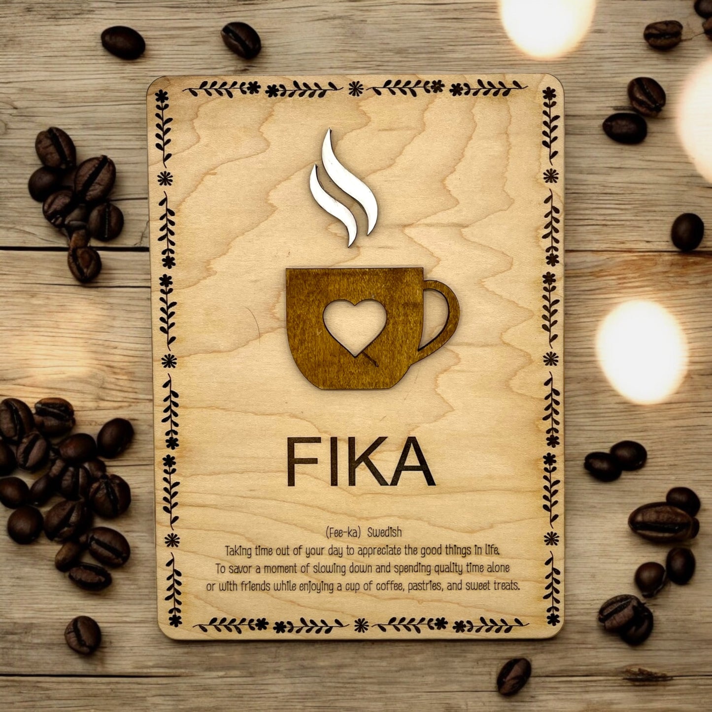 FIKA With Border Wooden Artwork - Wholesale