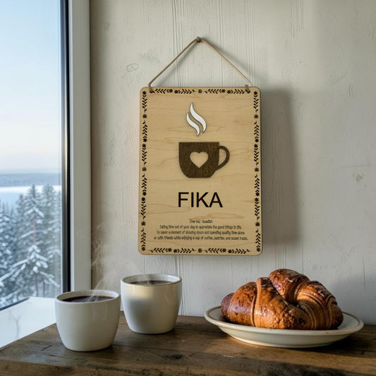 FIKA With Border Wooden Artwork - Wholesale