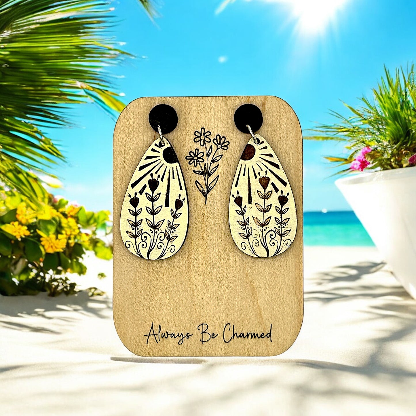 Sun and Flower Earrings