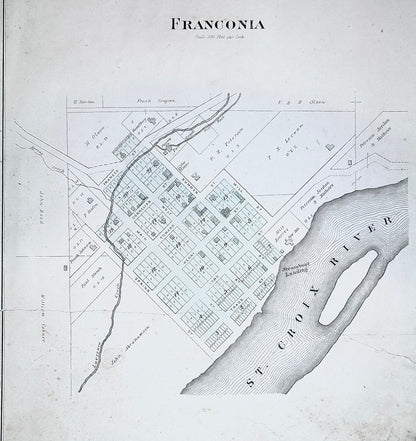 Historical Map Art - Towns in Chisago County MN