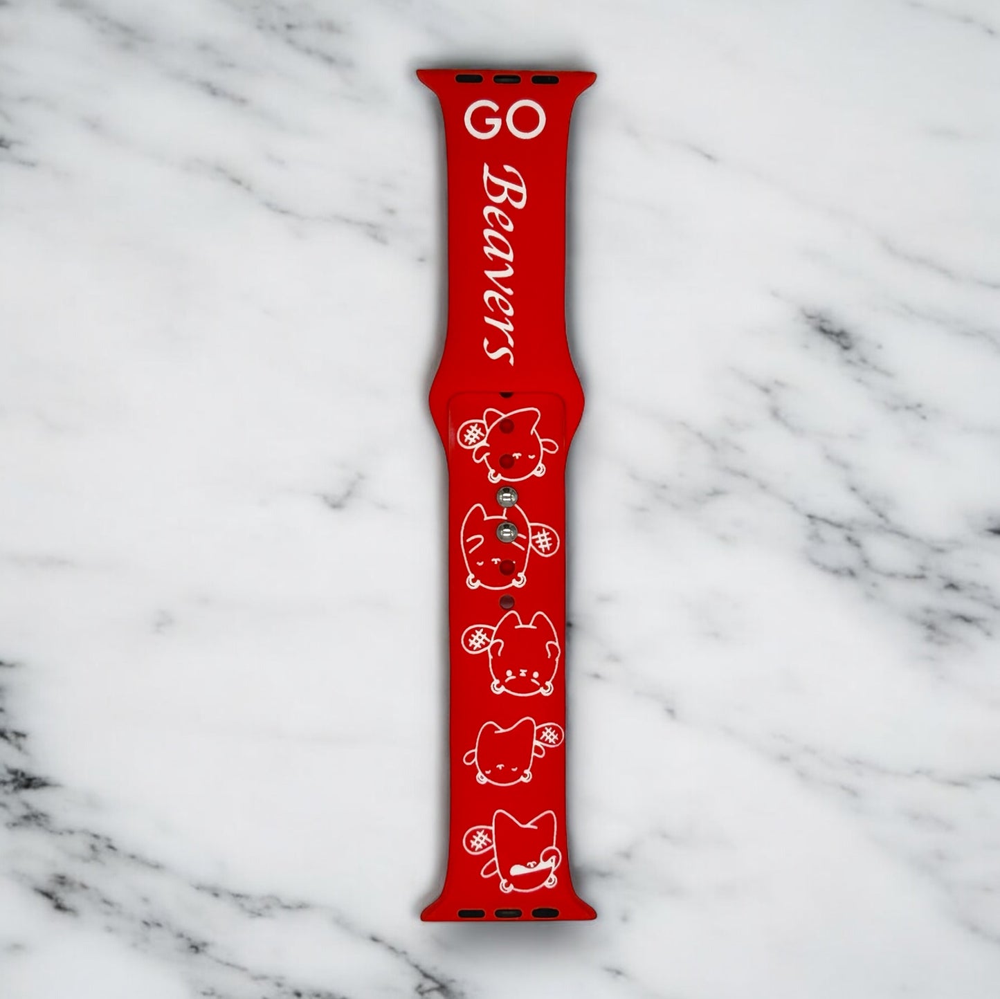 Two Tone Engraved Silicone Watch Bands