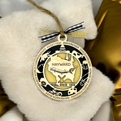 Custom City & Town Double-Layer Ornament | Personalized City, State