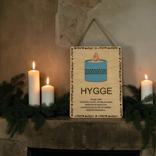 Hygge With Border Wooden Artwork - Wholesale
