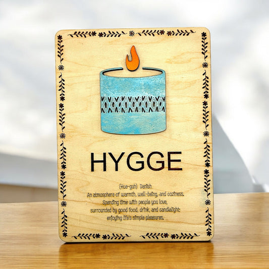 Hygge With Border Wooden Artwork - Wholesale