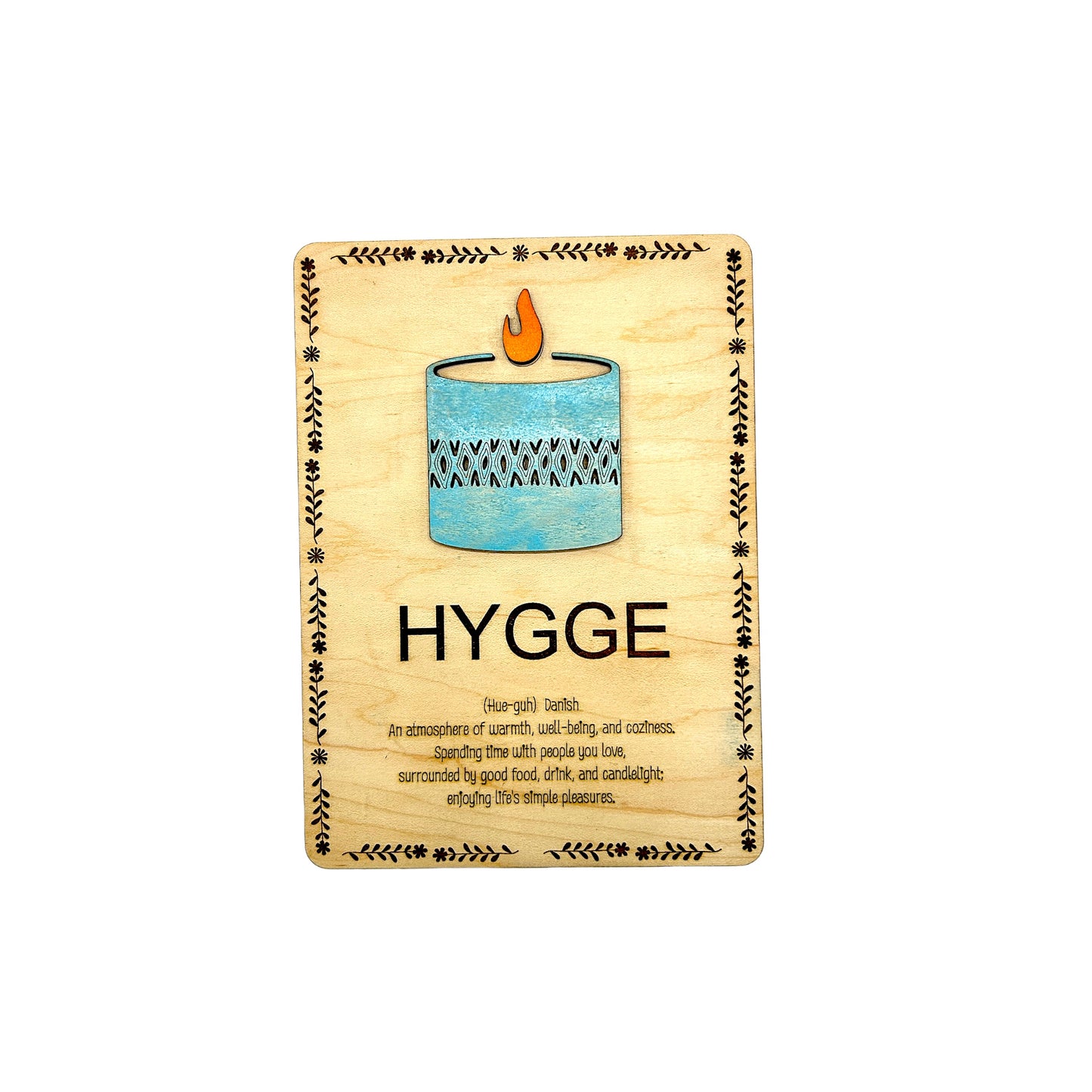 Hygge With Border Wooden Artwork - Wholesale