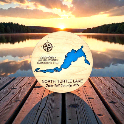 Custom Lake & River Maple Wood Magnet | Personalized Lake Gift