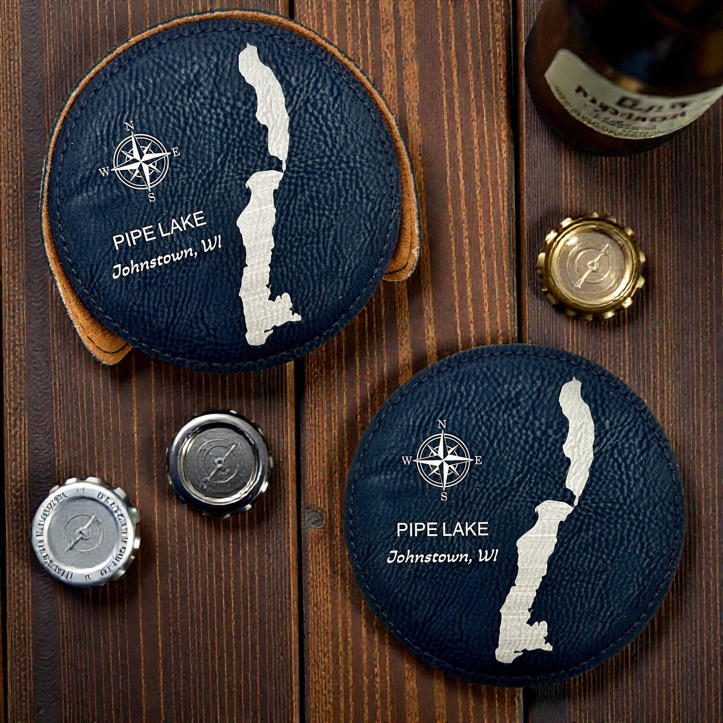 Lake Coasters (Faux Leather) Wholesale