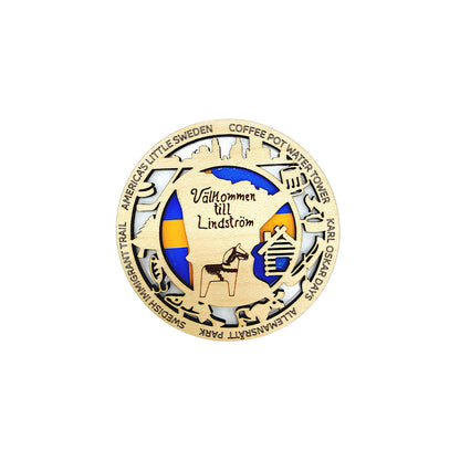 Personalized City & Town Magnet – Custom Maple Wood State & Local Events Magnet