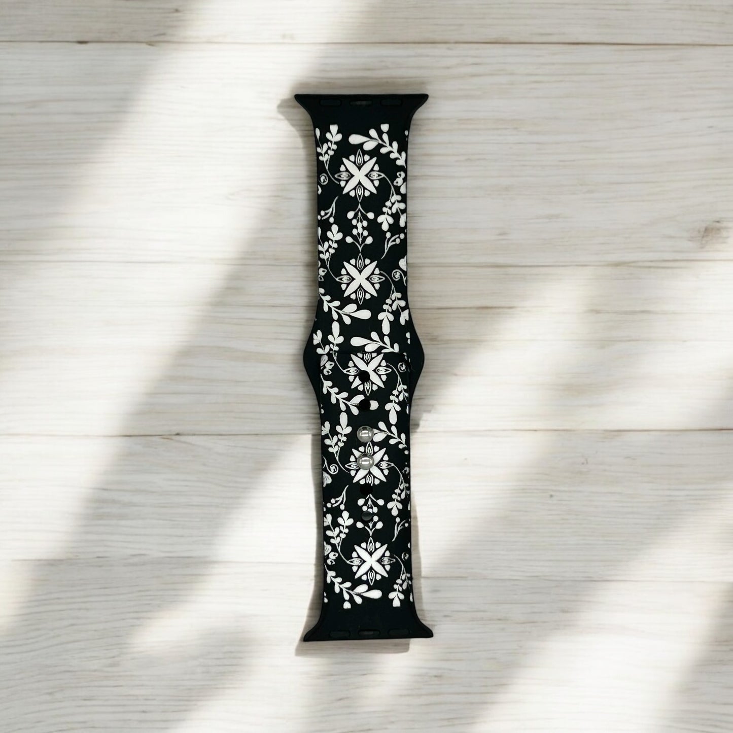 Two Tone Engraved Silicone Watch Bands