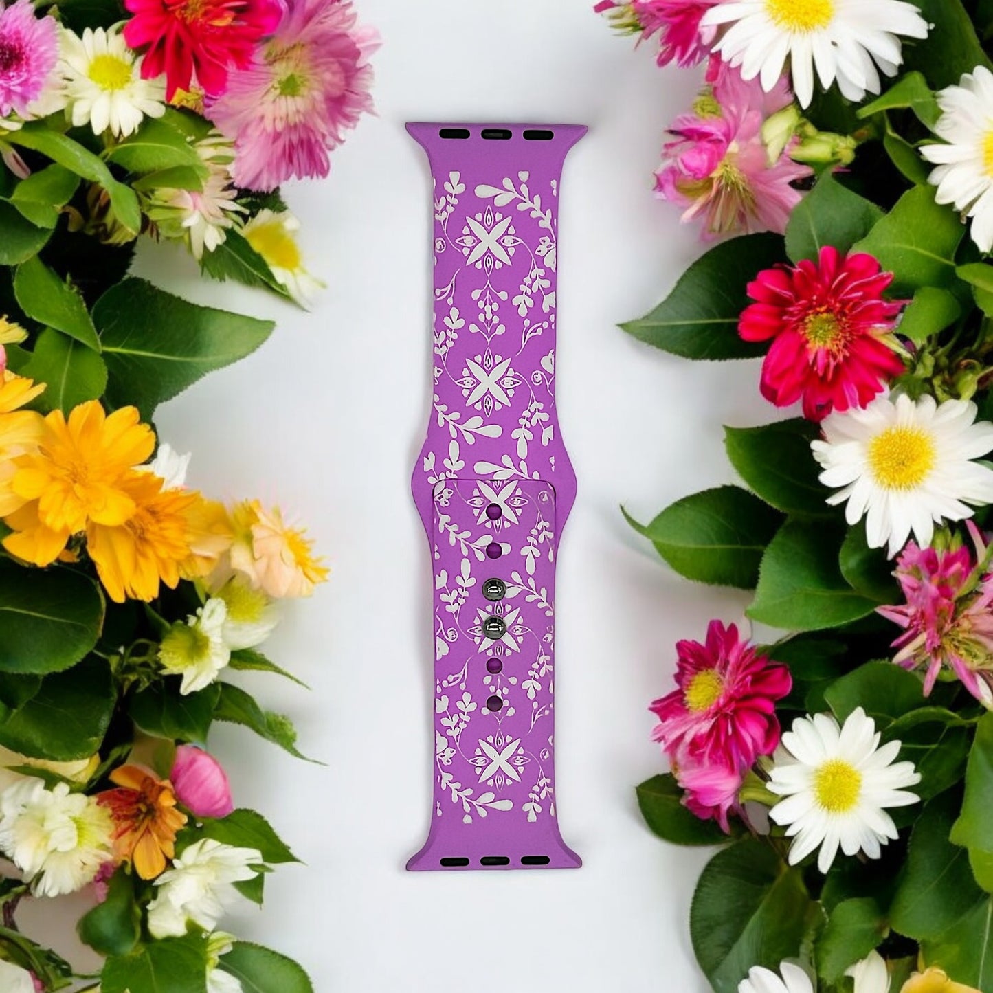 Two Tone Engraved Silicone Watch Bands