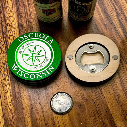 Custom Maple Bottle Opener Magnets