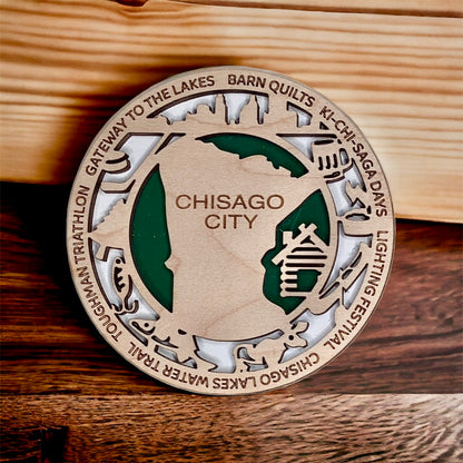 Personalized City & Town Magnet – Custom Maple Wood State & Local Events Magnet